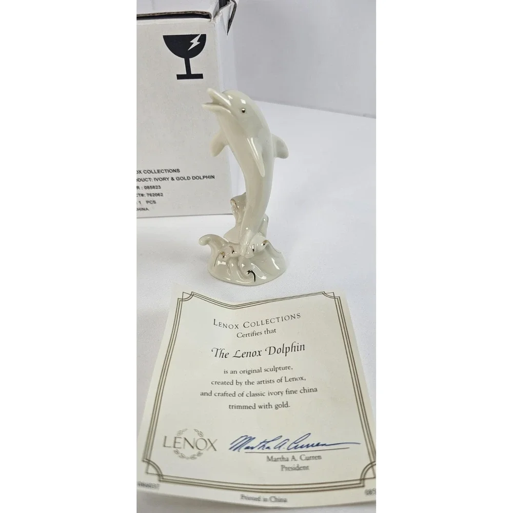 Lenox Fine China Dolphins On Wave Pair 4